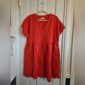 Universal Thread Bright Orange Midi Dress With Pockets